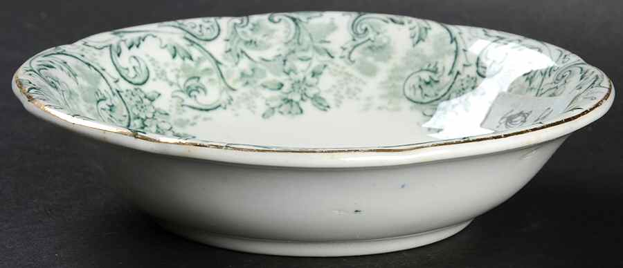 Rococo Green Fruit/Dessert (Sauce) Bowl by John Maddock & Sons-1