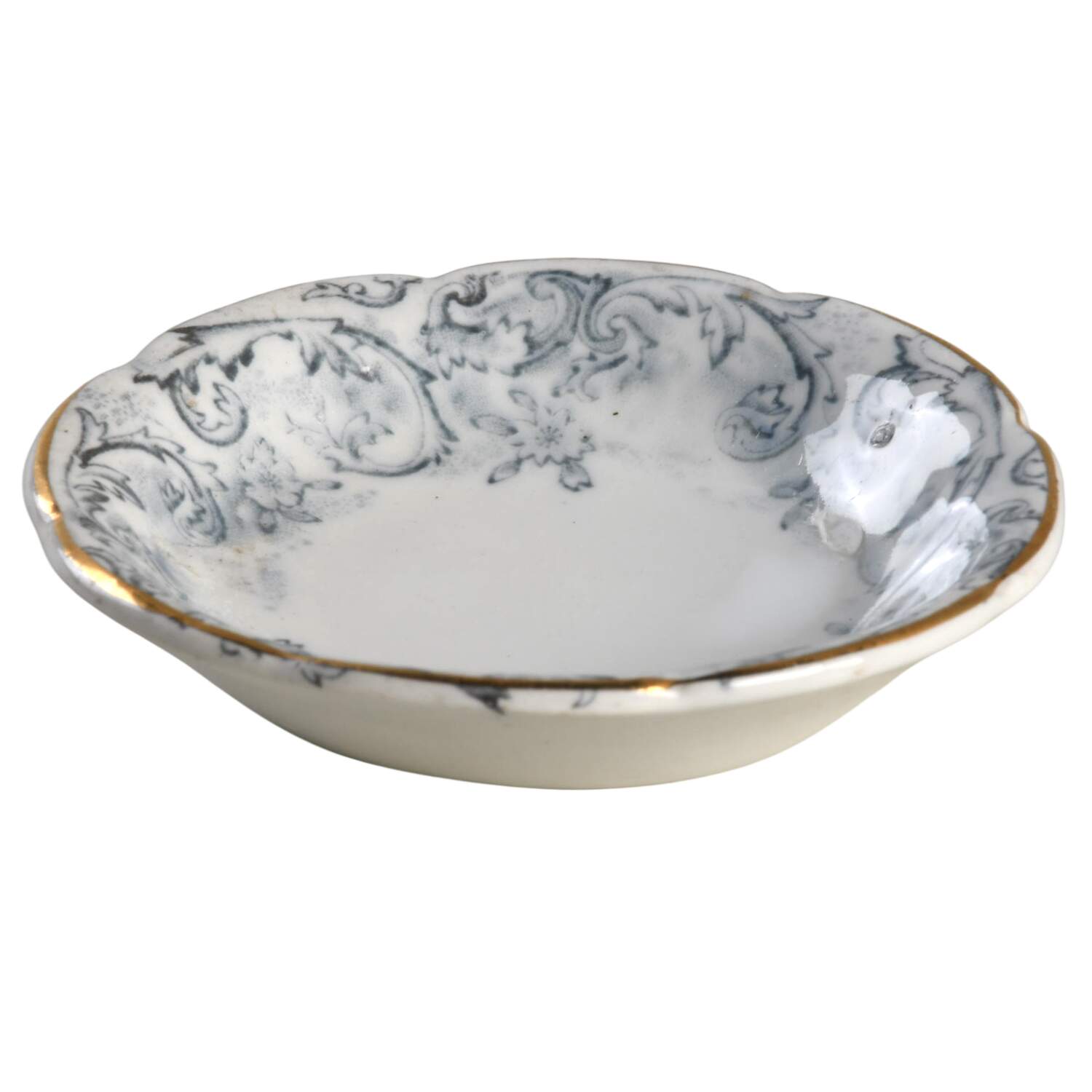 Rococo Blue Butter Pat by John Maddock & Sons-1