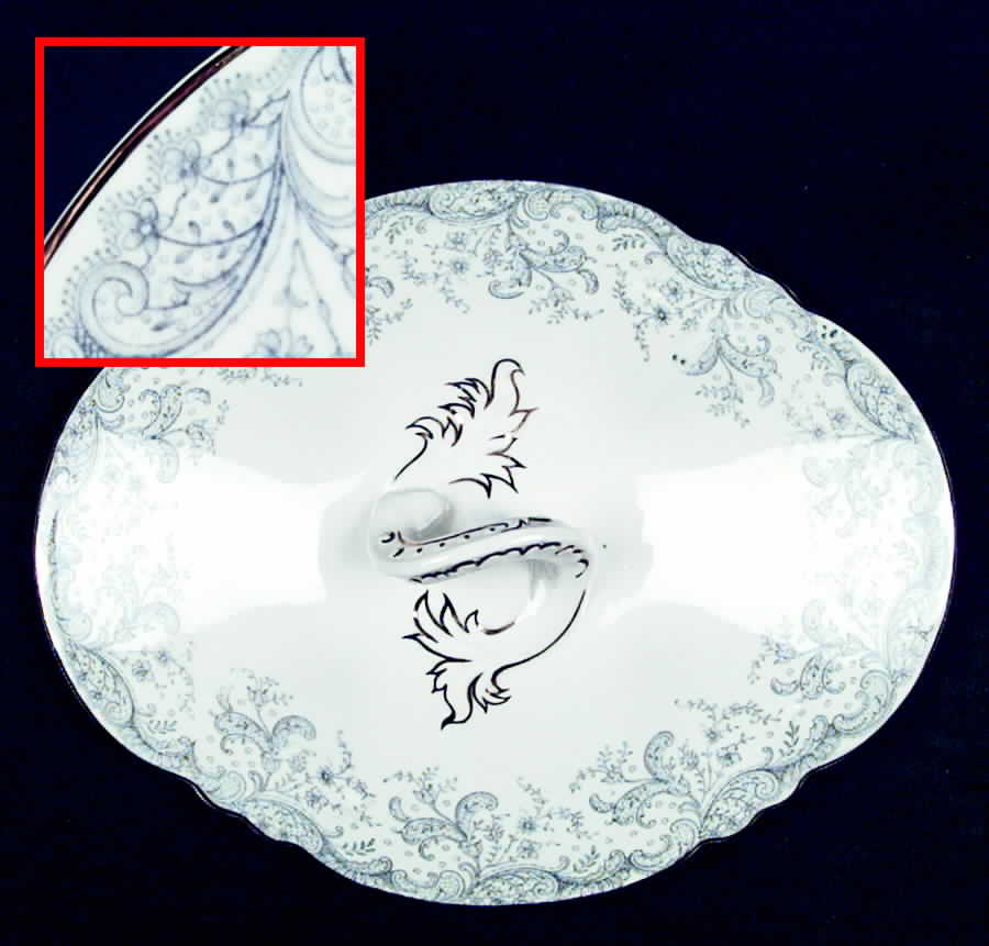 Seville Blue Lid for Oval Vegetable by John Maddock & Sons-1