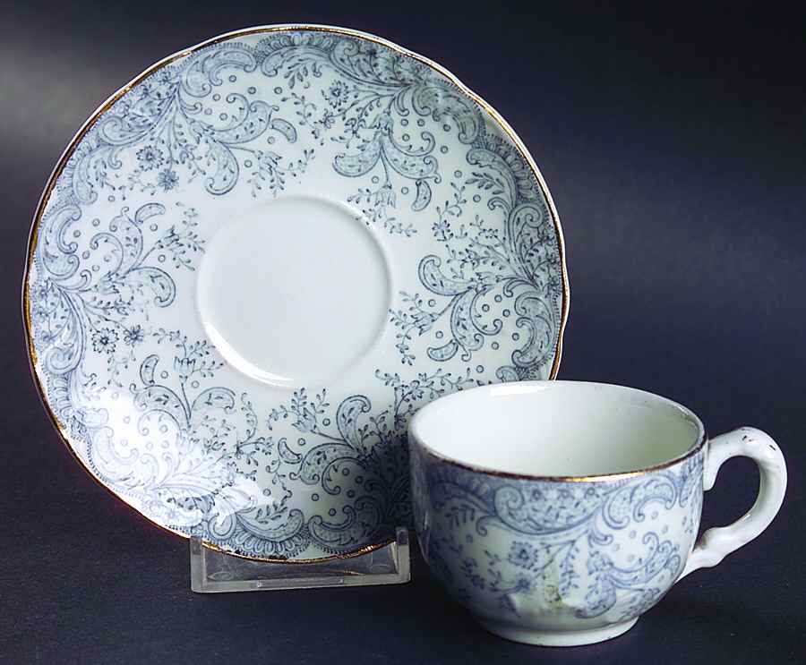 Seville Blue Flat Demitasse Cup & Saucer Set by John Maddock & Sons-1