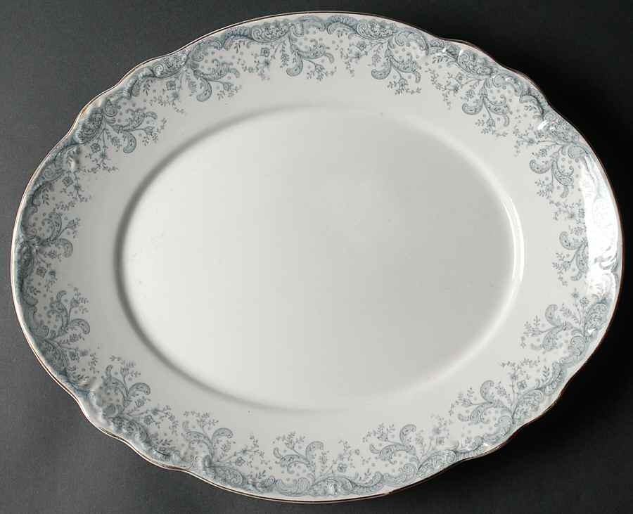 Seville Blue 15" Oval Serving Platter by John Maddock & Sons-1