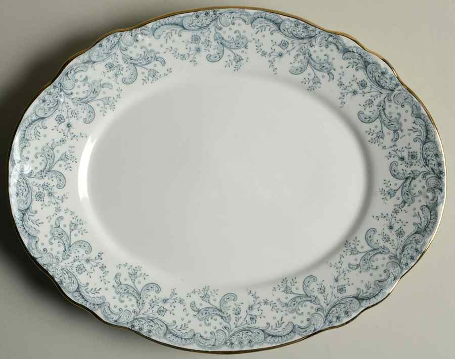 Seville Blue 12" Oval Serving Platter by John Maddock & Sons-1