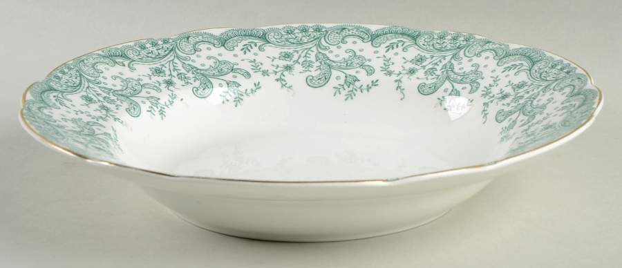 Seville Green (Gold Trim) Rim Soup Bowl by John Maddock & Sons-1