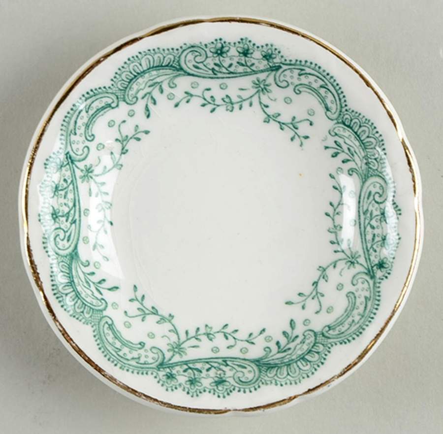 Seville Green (Gold Trim) Butter Pat by John Maddock & Sons-1