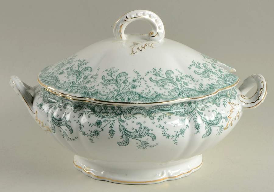 Seville Green (Gold Trim) Tureen &  Lid by John Maddock & Sons-1