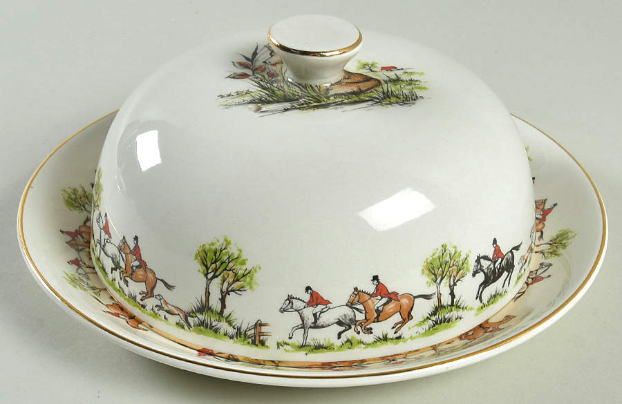 Tally Ho Round Covered Butter by John Maddock & Sons-1