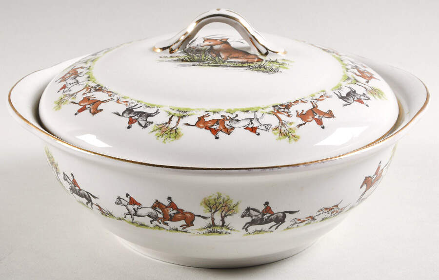 Tally Ho Round Covered Vegetable by John Maddock & Sons-1