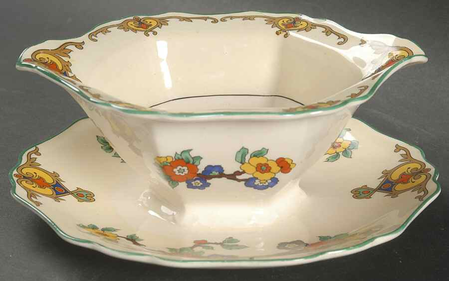 Verona Gravy Boat with Attached Underplate by John Maddock & Sons-1