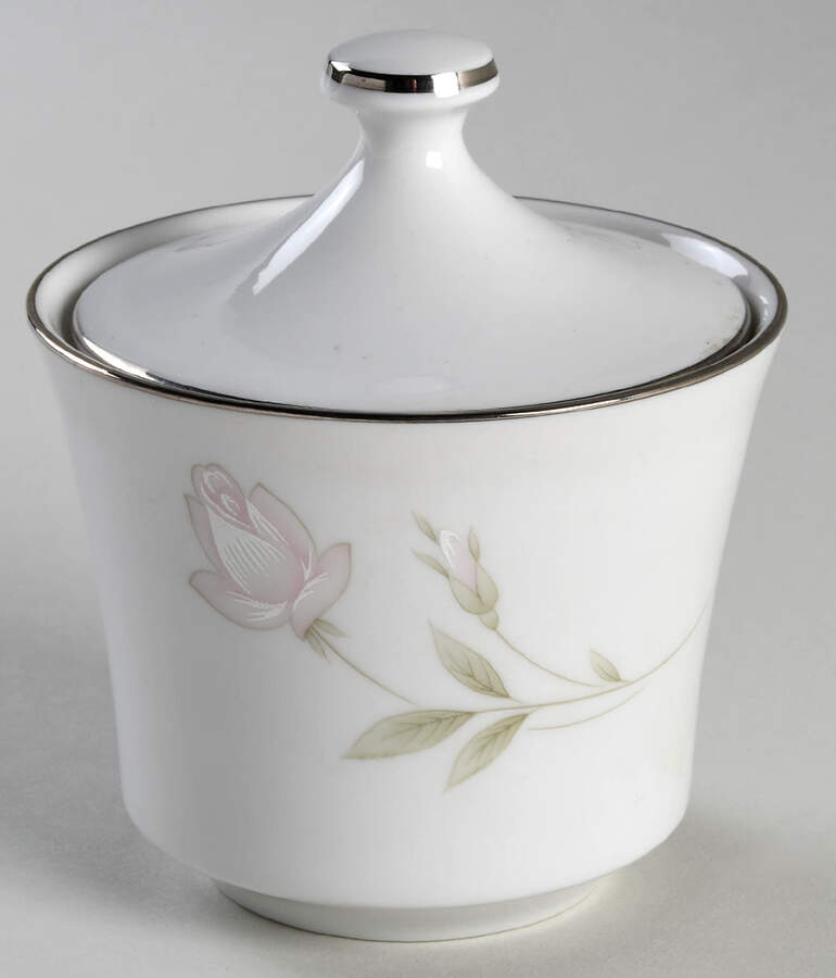 Sage Rose Sugar Bowl & Lid by Majestic (Japan)-1