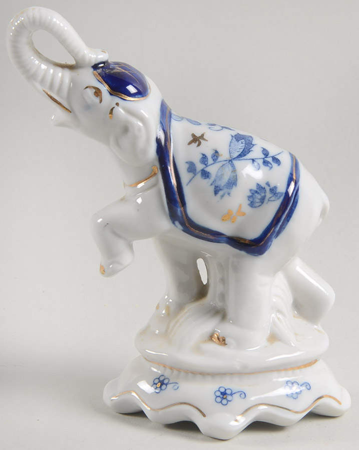 Blue Onion Small Elephant Figurine by Seymour Mann-1
