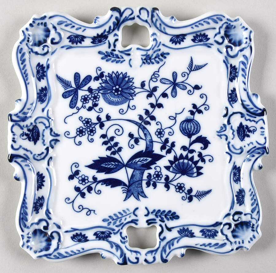 Blue Onion 8" Square Serving Platter by Seymour Mann-1