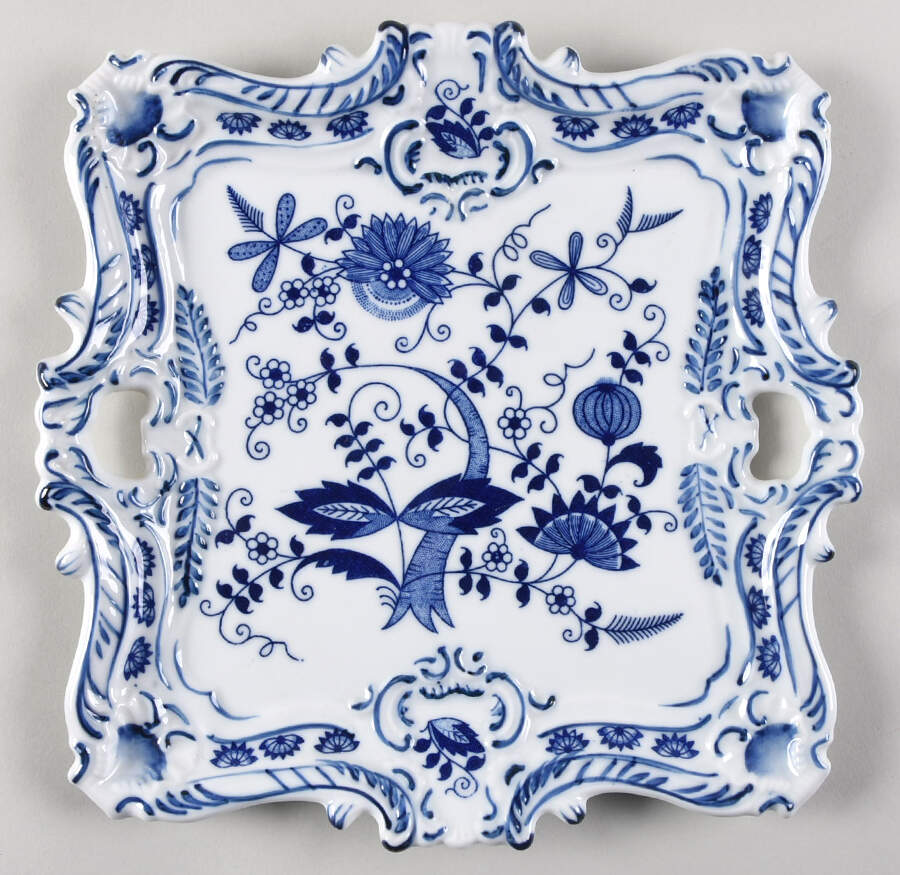 Blue Onion 10" Square Serving Platter by Seymour Mann-1