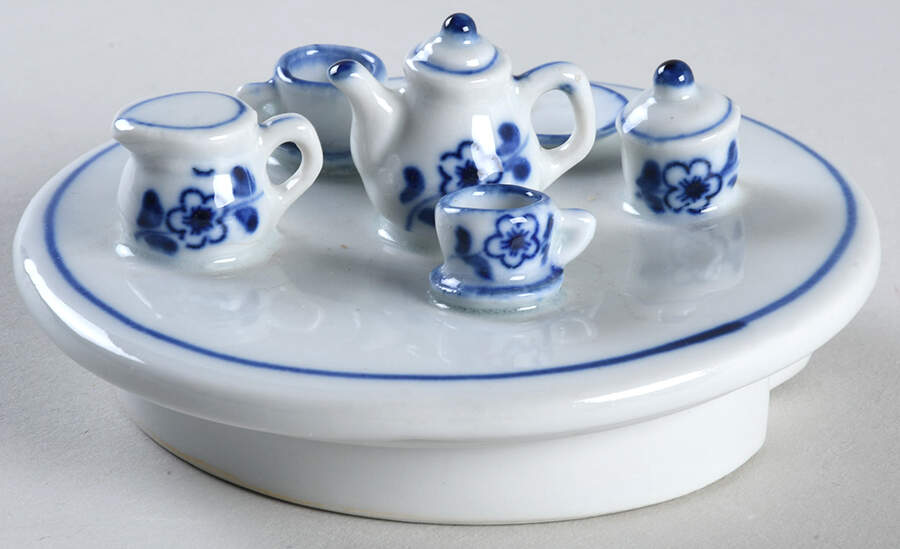 Blue Onion Lid for Mini Figural Teapot by Seymour Mann-1