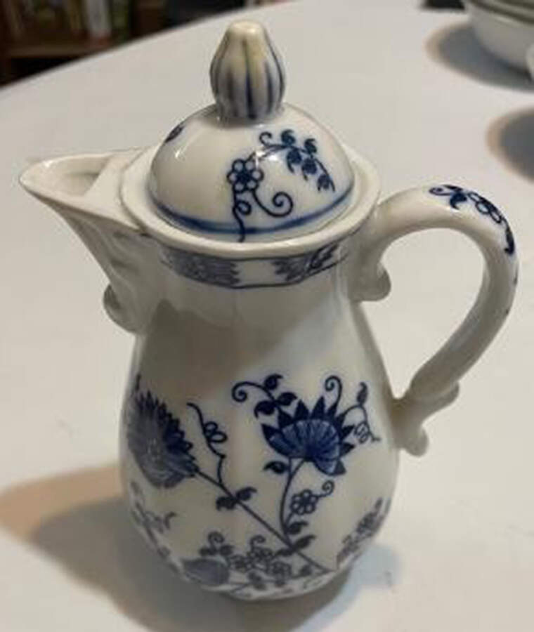 Blue Onion Individual Coffee Pot & Lid by Seymour Mann-1