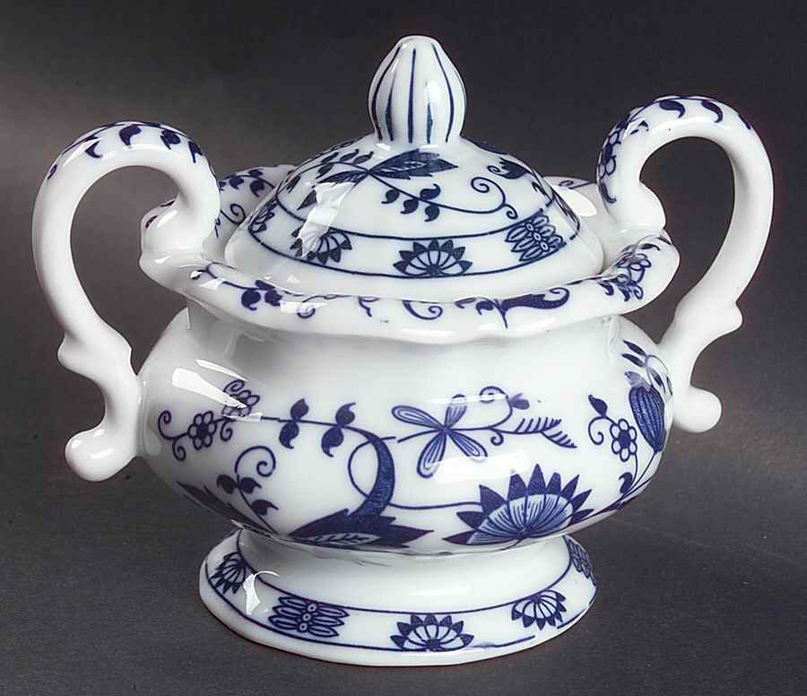 Blue Onion Sugar Bowl & Lid by Seymour Mann-1