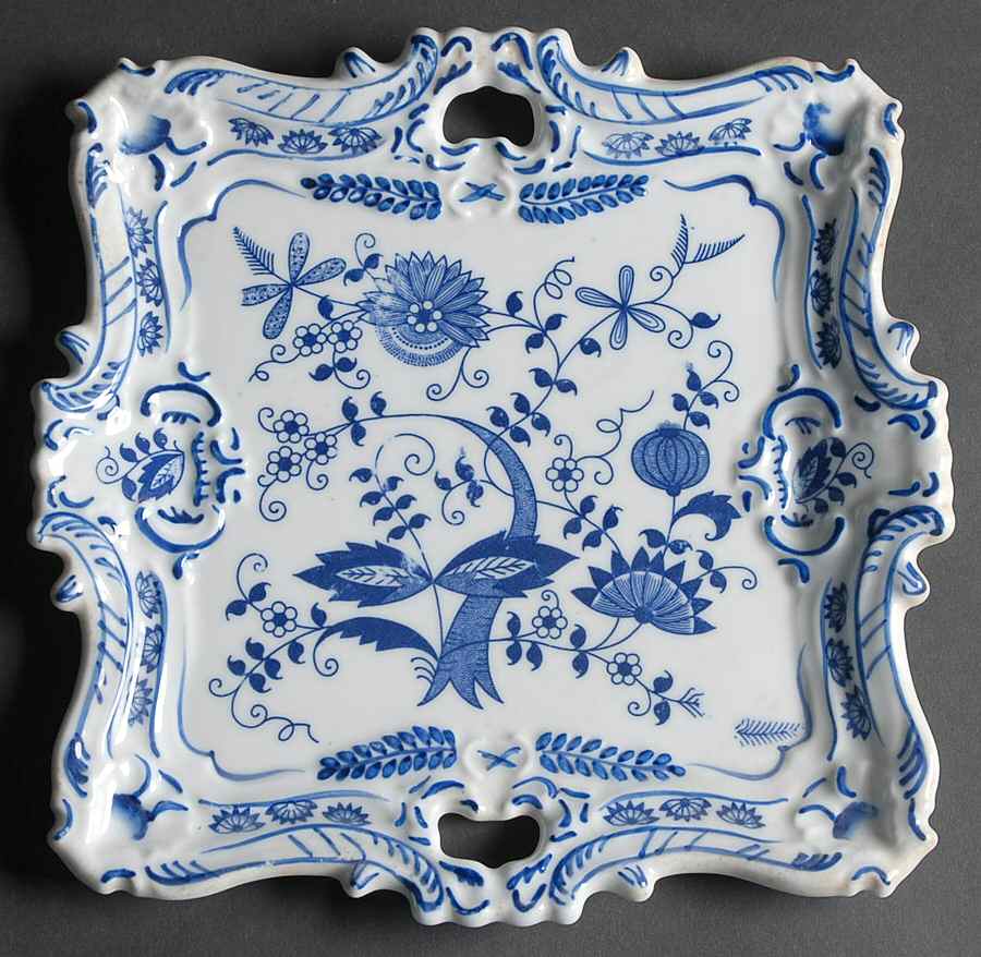Blue Onion 10" Square Serving Platter by Seymour Mann-1