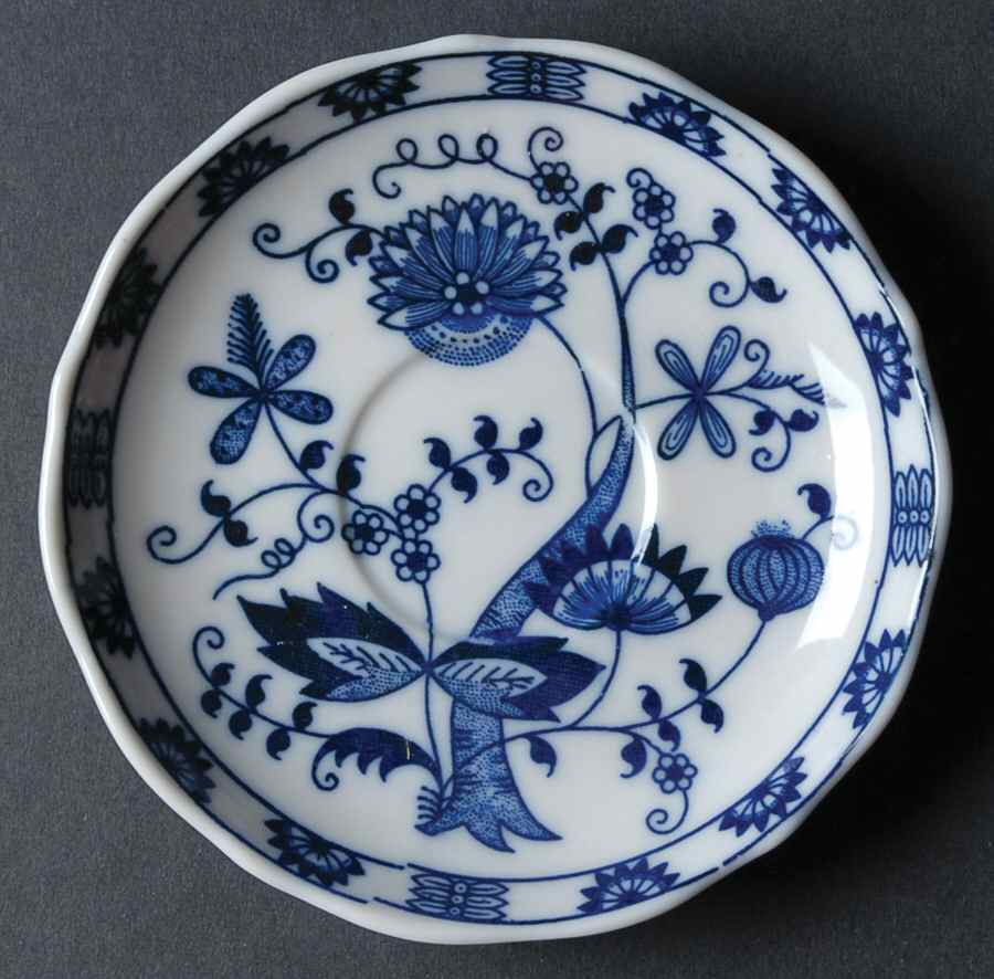 Blue Onion Saucer for Demitasse Cup by Seymour Mann-1