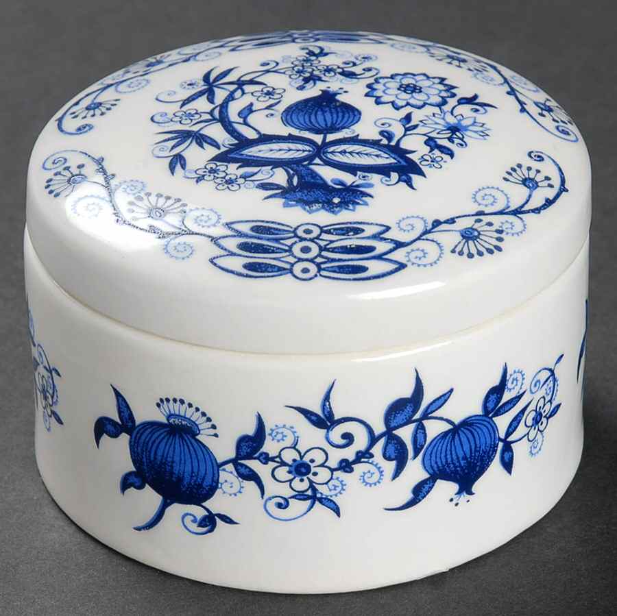 Blue Onion 3" Round Box & Lid by Seymour Mann-1