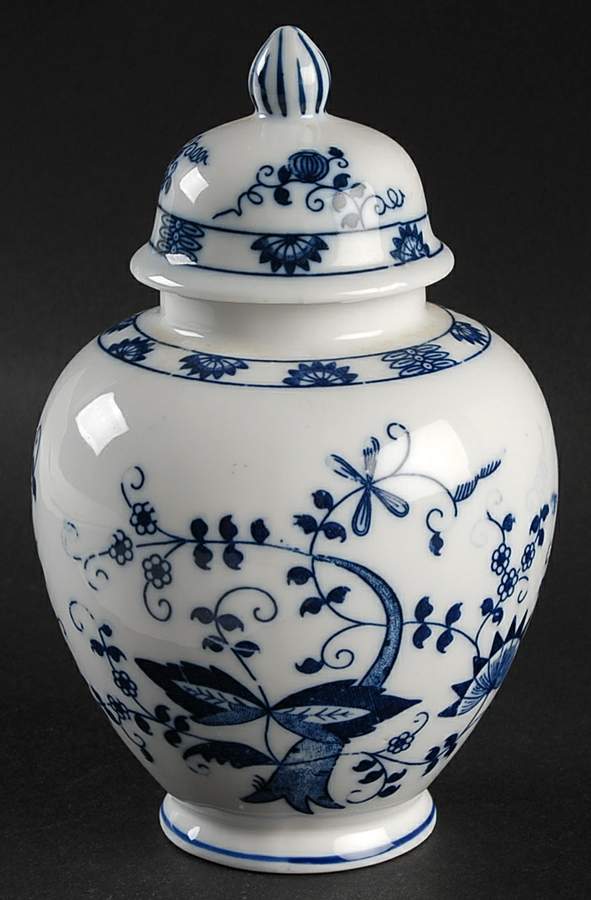 Blue Onion Ginger Jar & Lid by Seymour Mann-1