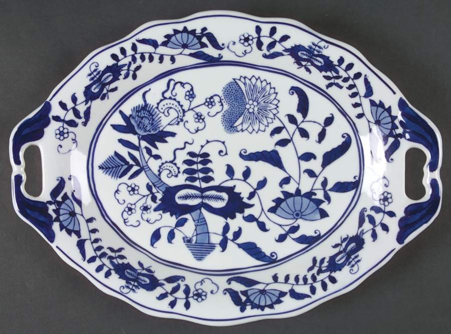 Blue Onion 12" Oval Serving Platter by Seymour Mann-1