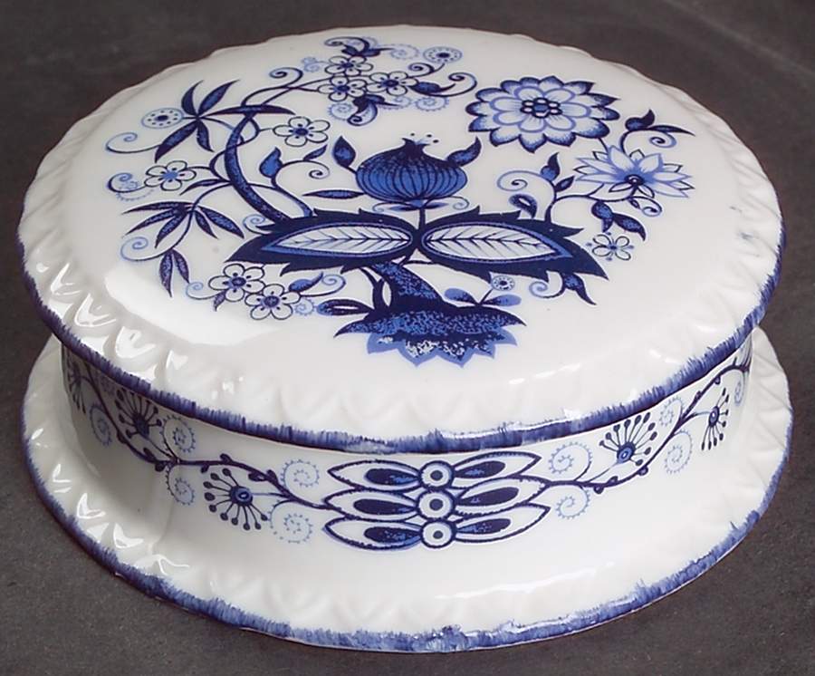 Blue Onion Round Box & Lid by Seymour Mann-1