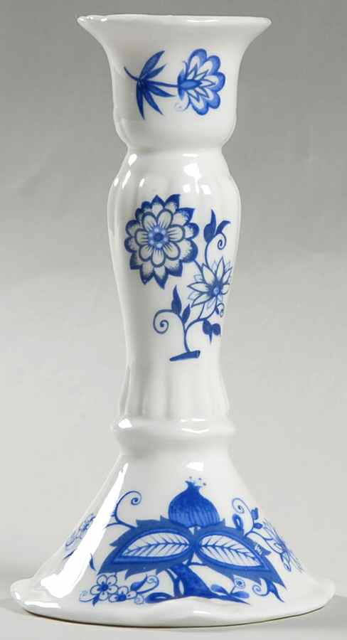 Blue Onion Bone Tall Candlestick by Seymour Mann-1