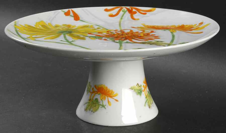 Chrysanthemum 10" Diameter Pedestal Cake Stand by Seymour Mann-1