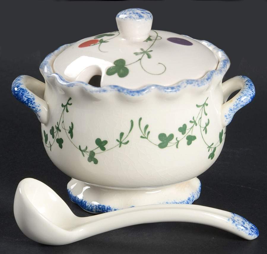 Cote Basque Sauce Boat & Lid with Ladle by Seymour Mann-1