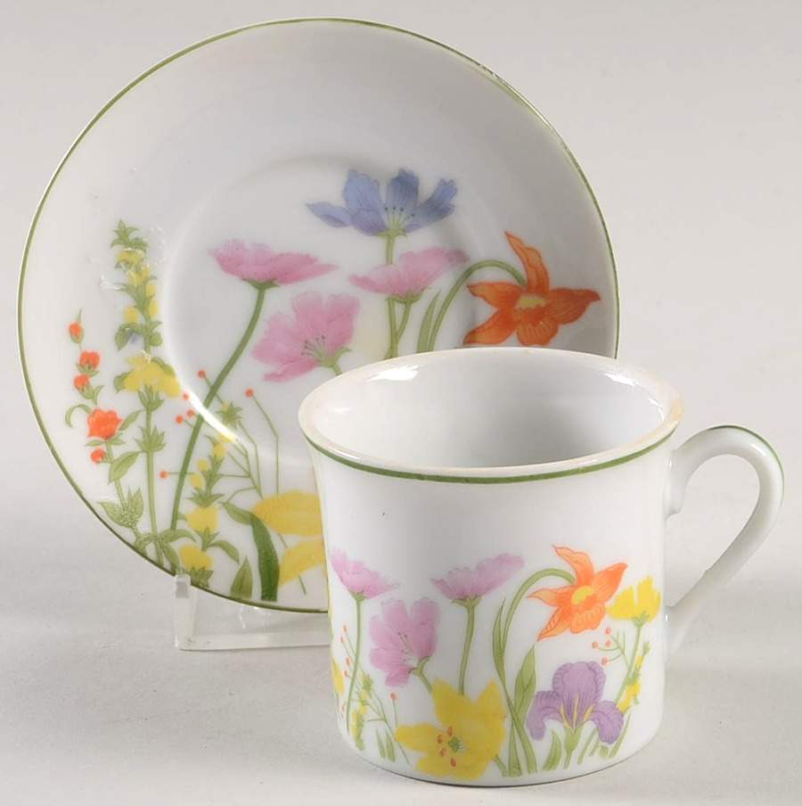 Day Lily Flat Demitasse Cup & Saucer Set by Seymour Mann-1