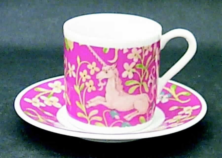 Flemish Tapestry Flat Demitasse Cup & Saucer Set by Seymour Mann-1