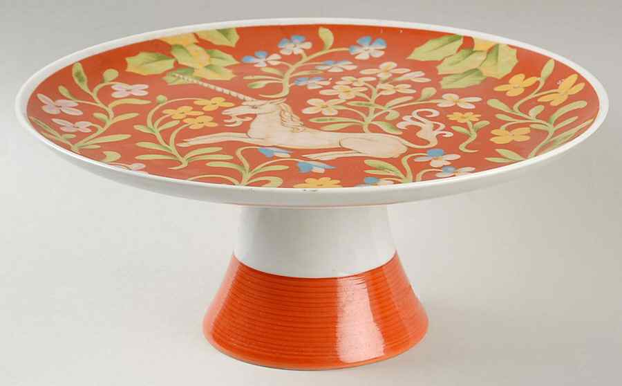 Flemish Tapestry 10" Diameter Pedestal Cake Stand by Seymour Mann-1