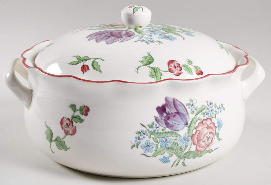 French Bouquet Round Covered Vegetable by Seymour Mann-1