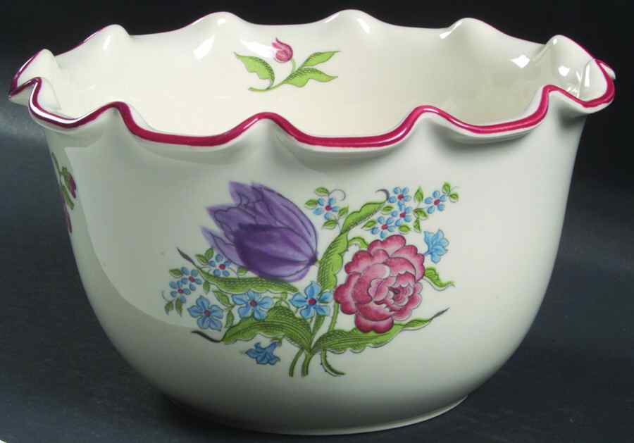 French Bouquet Fluted Bowl by Seymour Mann-1