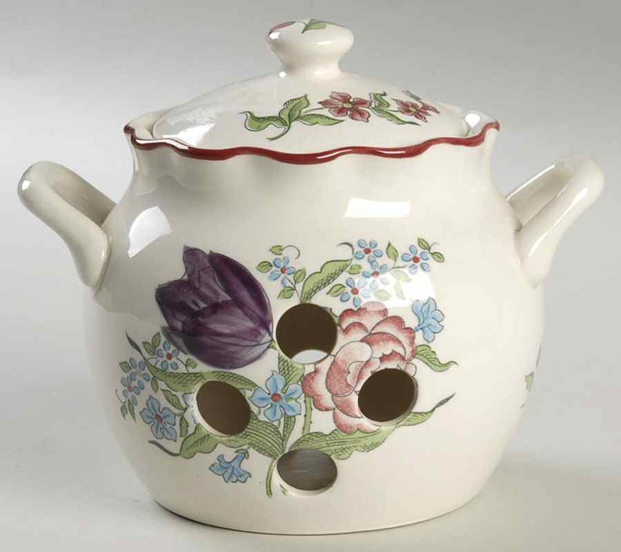 French Bouquet Potpourri Jar & Lid by Seymour Mann-1