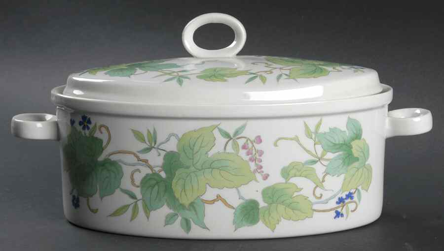 Morning Glory 2 Quart Oval Covered Casserole by Seymour Mann-1