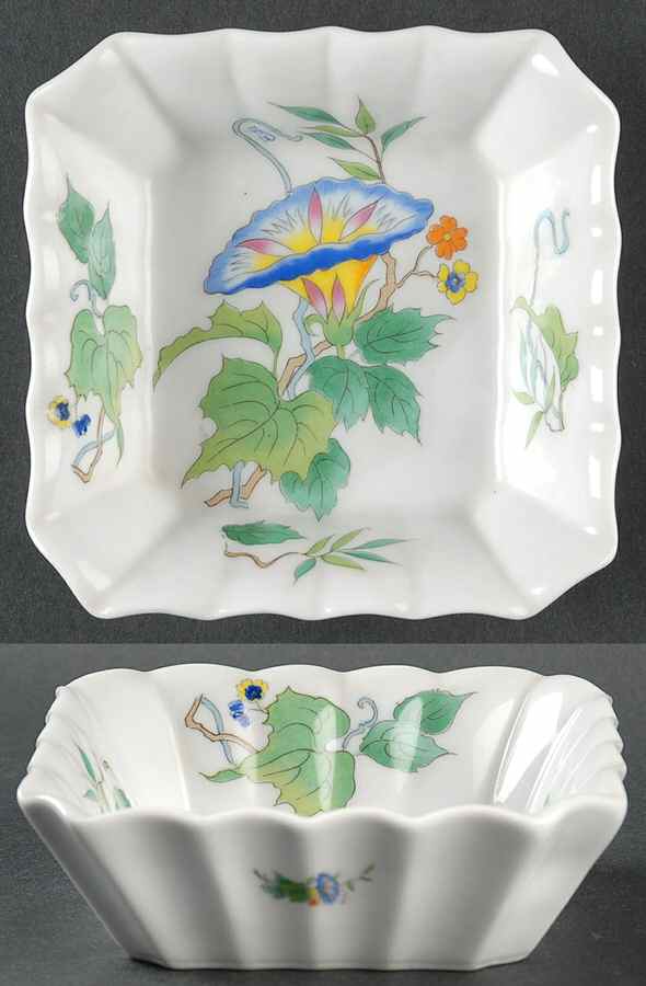 Morning Glory 4" Square Nut Dish by Seymour Mann-1