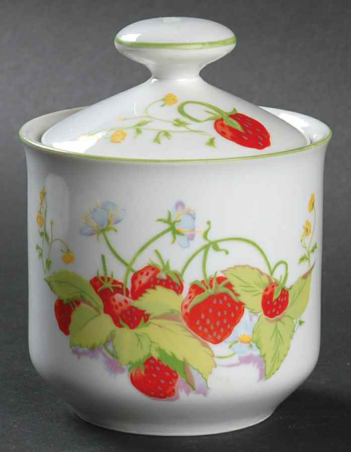 Strawberry Hill Sugar Bowl & Lid by Seymour Mann-1