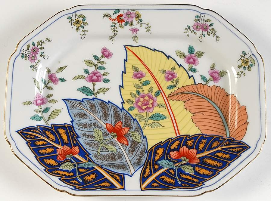 Tobacco Leaf Underplate for Sauce Boat by Seymour Mann-1