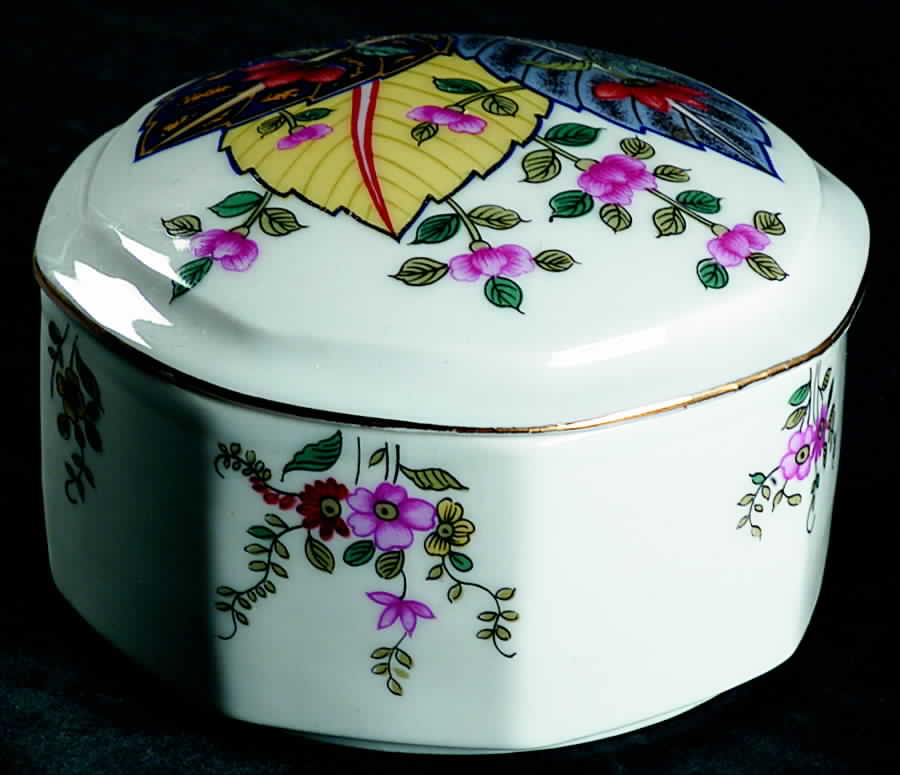 Tobacco Leaf Octagonal Box & Lid by Seymour Mann-1