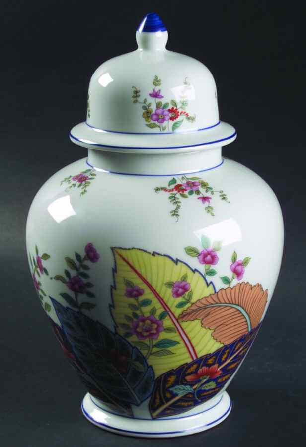 Tobacco Leaf Ginger Jar & Lid by Seymour Mann-1