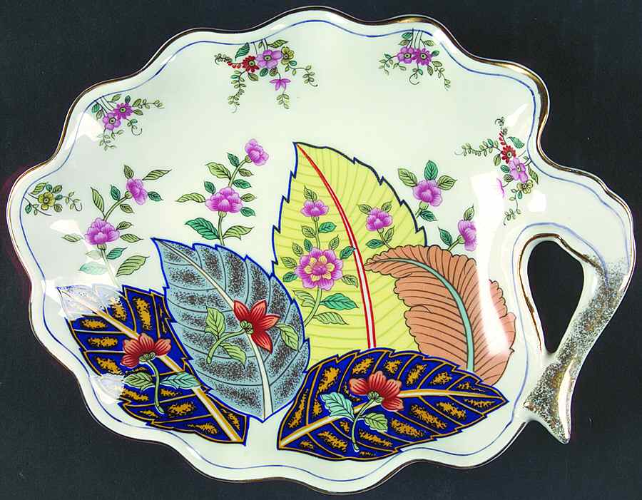Tobacco Leaf Large Leaf Dish by Seymour Mann-1