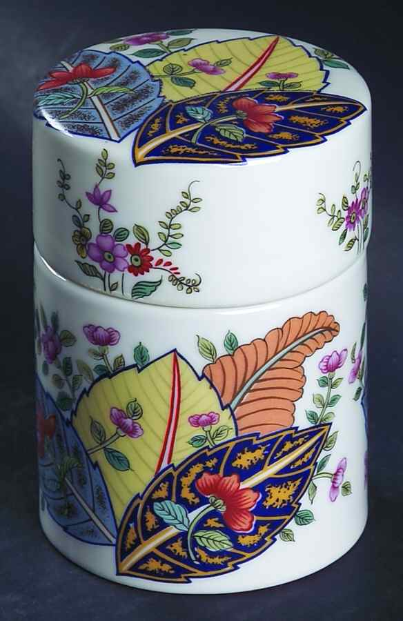Tobacco Leaf Tea Caddy & Lid by Seymour Mann-1