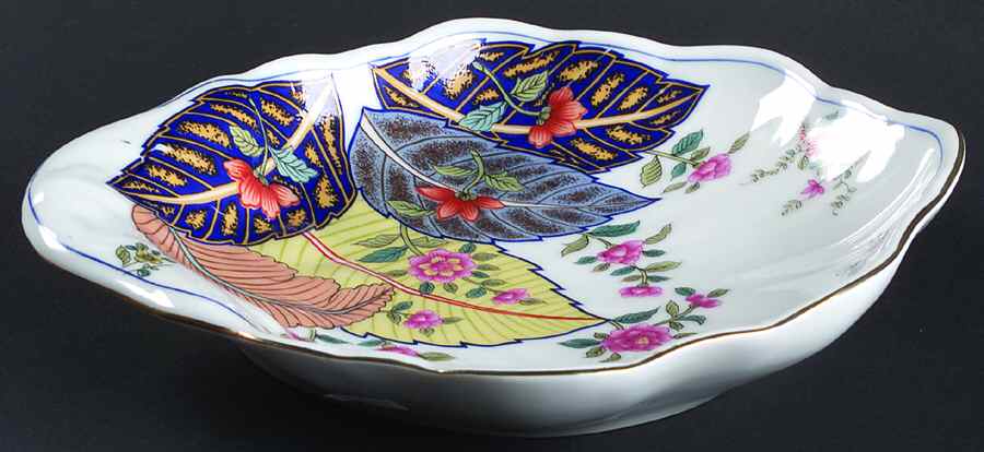 Tobacco Leaf 9" Shell Shaped Bowl by Seymour Mann-1