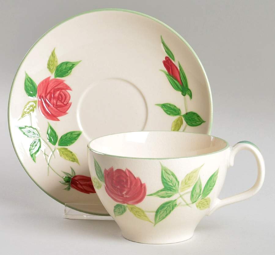 June Rose Flat Cup & Saucer Set by Maruta-1