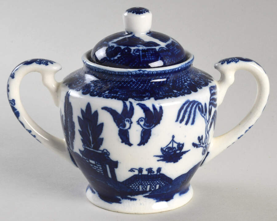 Willow Blue Sugar Bowl & Lid by Maruta-1