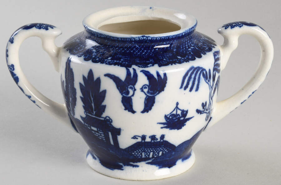Willow Blue Sugar Bowl No Lid by Maruta-1