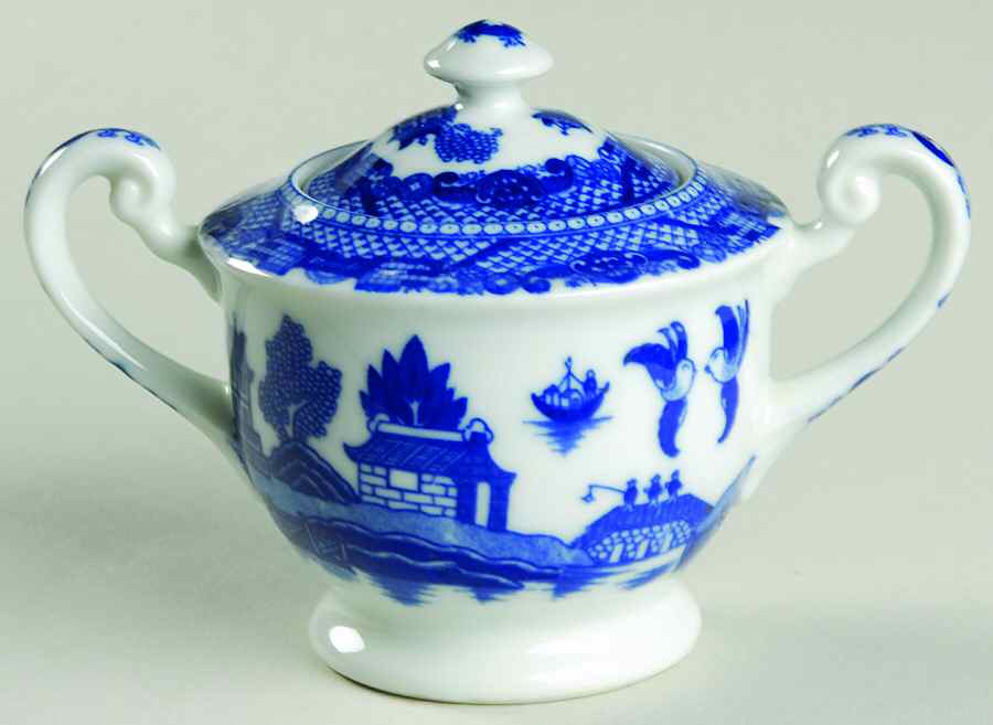 Willow Blue Sugar Bowl & Lid by Maruta-1