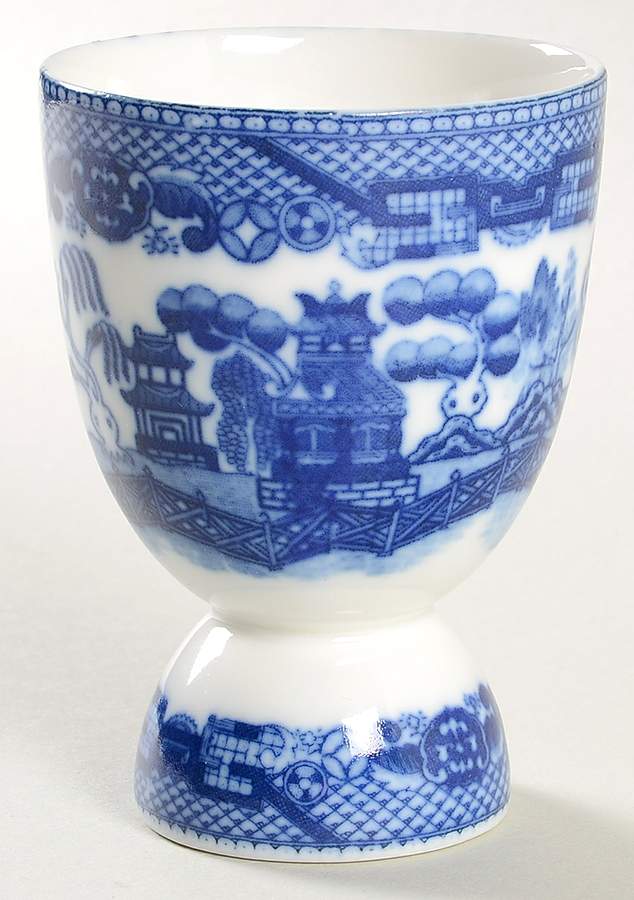 Willow Blue Double Egg Cup by Maruta-1