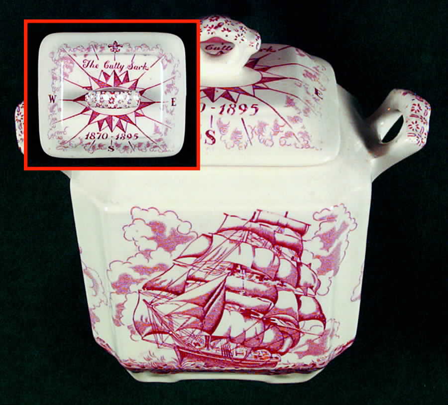 American Marine Pink (Scalloped) Sugar Bowl & Lid by Mason's-1