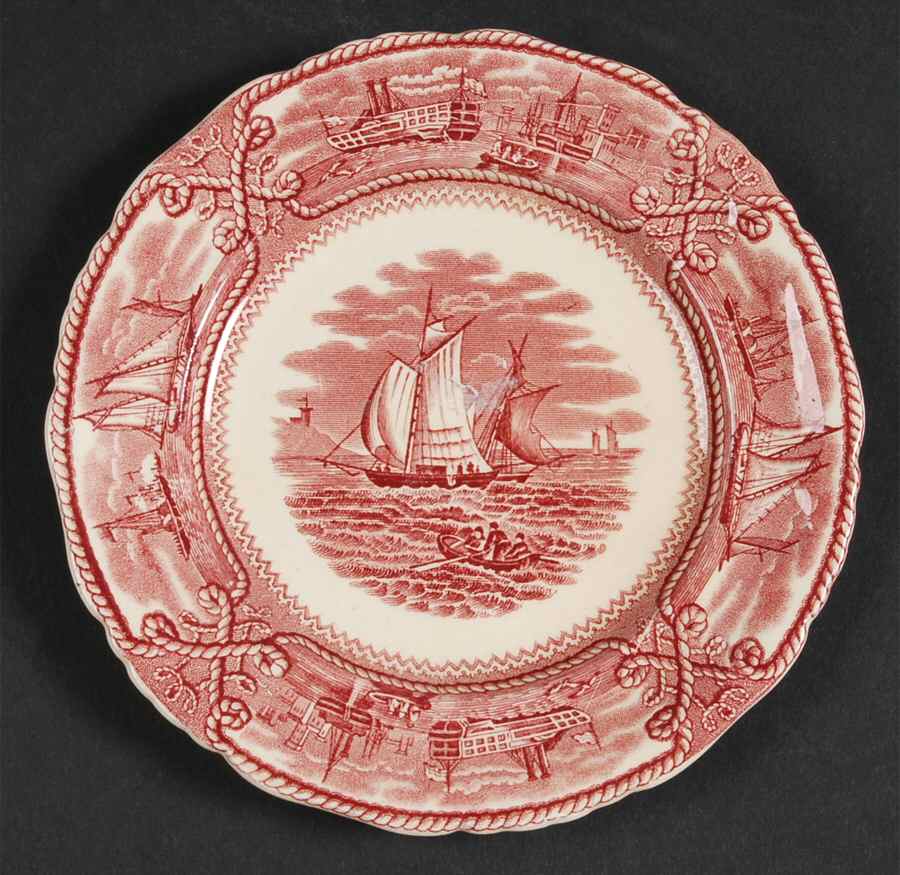 American Marine Pink (Scalloped) Bread & Butter Plate by Mason's-1